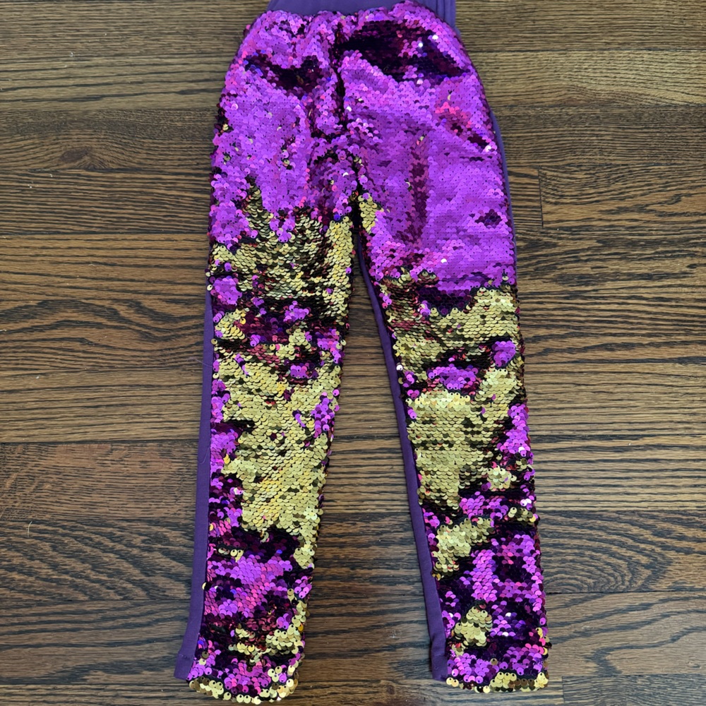 Girls sequin Mardi Gras leggings